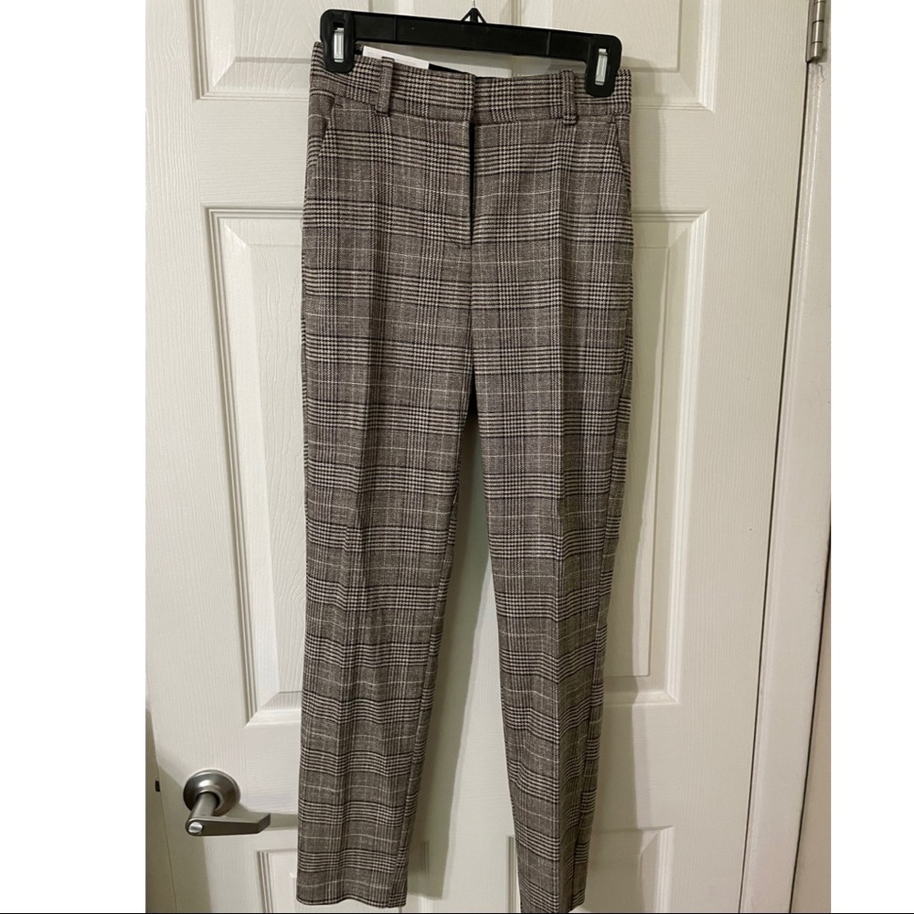 H&M straight leg plaid pant